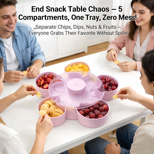 🍽️ Drehbarer Snackteller mit 5 Fächern