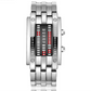 Coole Herrenuhr im Binary-Design, Edelstahl, LED-Armband, modische Sportuhr mit blauem Licht, vakuumbeschichtet, stilvolle Uhr