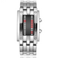 Coole Herrenuhr im Binary-Design, Edelstahl, LED-Armband, modische Sportuhr mit blauem Licht, vakuumbeschichtet, stilvolle Uhr