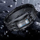 Coole Herrenuhr im Binary-Design, Edelstahl, LED-Armband, modische Sportuhr mit blauem Licht, vakuumbeschichtet, stilvolle Uhr