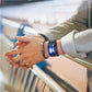 Coole Herrenuhr im Binary-Design, Edelstahl, LED-Armband, modische Sportuhr mit blauem Licht, vakuumbeschichtet, stilvolle Uhr