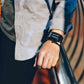 Coole Herrenuhr im Binary-Design, Edelstahl, LED-Armband, modische Sportuhr mit blauem Licht, vakuumbeschichtet, stilvolle Uhr